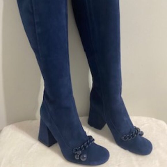 Tory Burch Shoes - Tory Burch Addison 95 MM Boots Addison Suede Royal Navy Blue Size 10.5 Boot